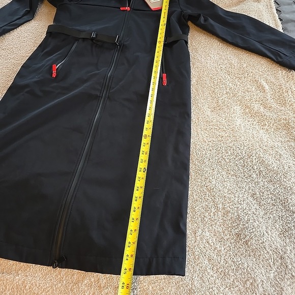 Hunter Crown 2.0 Long Women's Jacket Coat Waterproof Hooded W/ Belt Black L NWT - Picture 14 of 16
